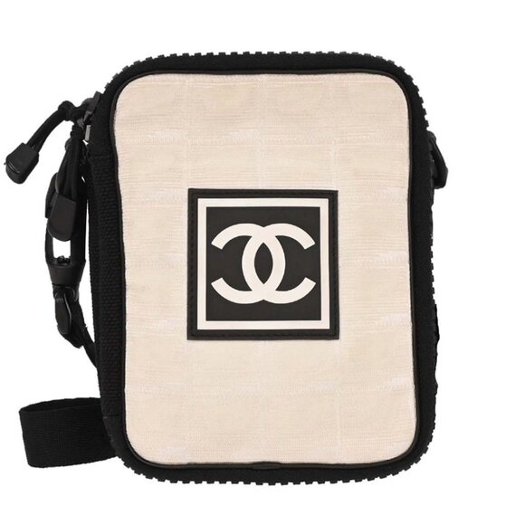 Chanel Black White Travel Line Crossbody Bag - Picture 1 of 10